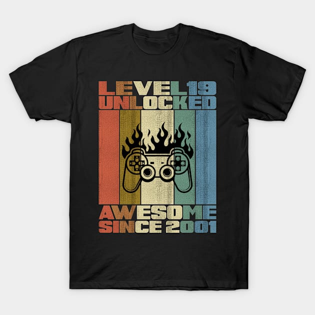 Level 19 Unlocked Birthday 19 Years Old Awesome Since 2001 T-Shirt by 5StarDesigns